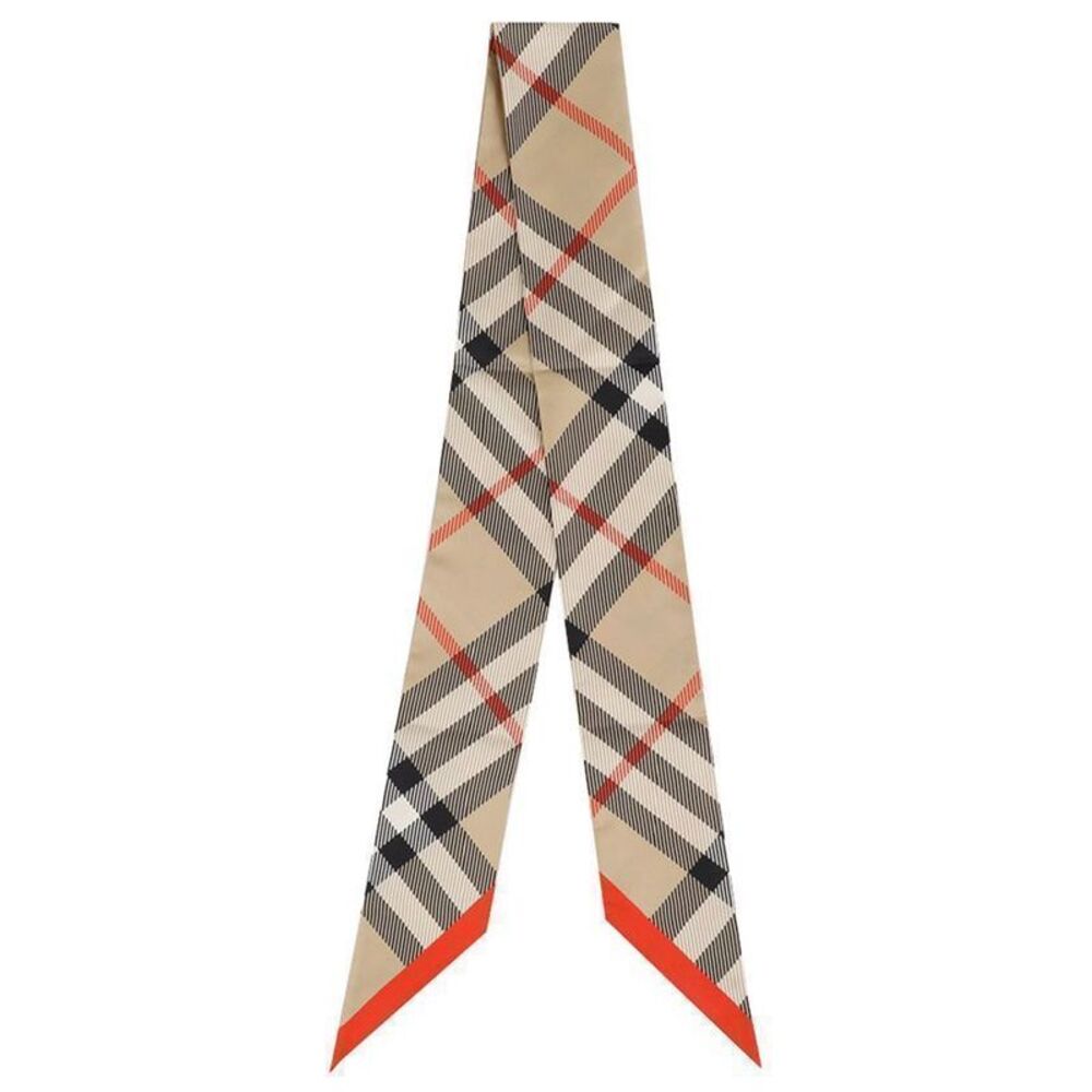 Skinny Check Silk Scarf